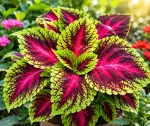 Vibrant Coleus in Blooming Garden